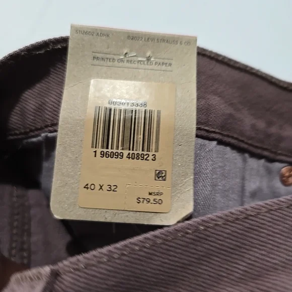 Levi's 501 Original Atraight Leg Men's Size 40x32 NWT Mauve / Maroon - Picture 4 of 5